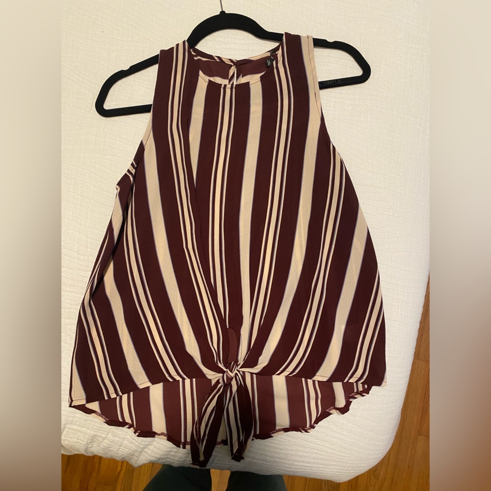 Staccato Burgundy and Cream striped tank